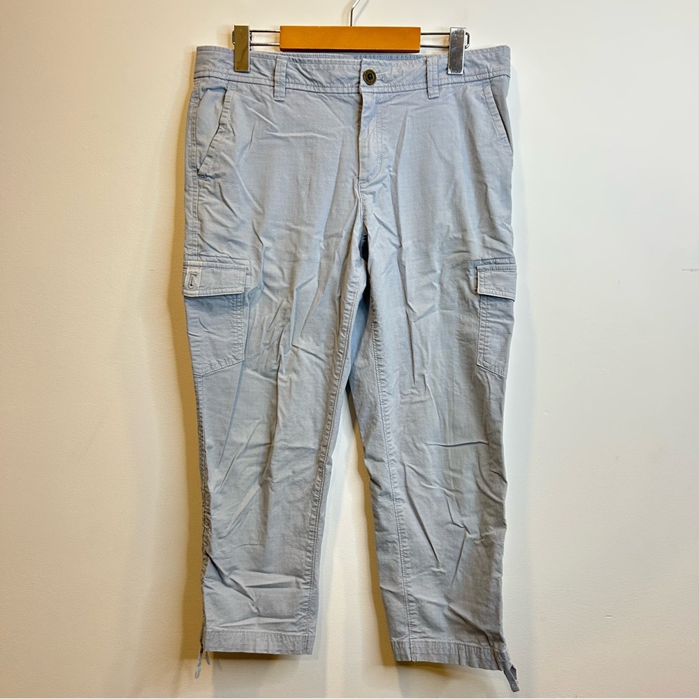 Eddie Bauer Women’s Crop Cargo Outdoor Hiking Pants Ripstop Light Blue